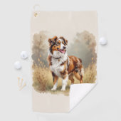 Australian Shepherd Dog Red Merle Aussie Golfhandtuch (Insitu)