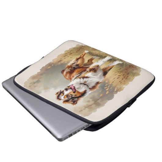 Australian Shepherd Dog Red Merle Aussie Laptopschutzhülle (Vorne Knopf)