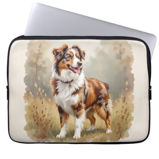 Australian Shepherd Dog Red Merle Aussie Laptopschutzhülle (Vorderseite)