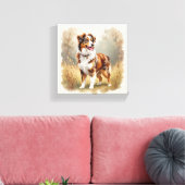 Australian Shepherd Dog Red Merle Aussie Leinwanddruck (Insitu (Wohnzimmer))