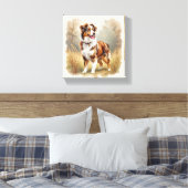 Australian Shepherd Dog Red Merle Aussie Leinwanddruck (Insitu (Schlafzimmer))