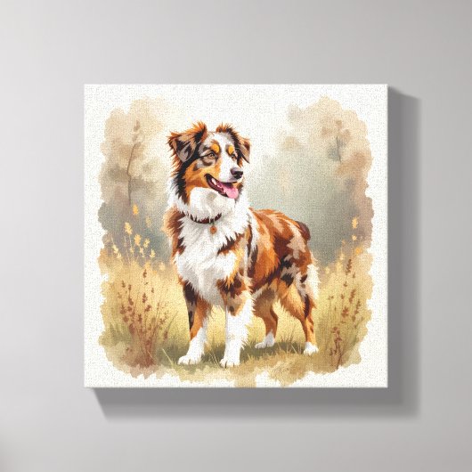 Australian Shepherd Dog Red Merle Aussie Leinwanddruck (Vorderseite)