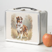 Australian Shepherd Dog Red Merle Aussie Metall Brotdose (Beispiel)