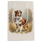 Australian Shepherd Dog Red Merle Aussie Mittlere Geschenktüte (Vorderseite)