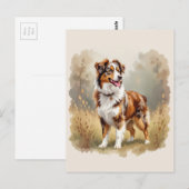 Australian Shepherd Dog Red Merle Aussie Postkarte (Vorne/Hinten)
