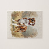 Australian Shepherd Dog Red Merle Aussie Puzzle (Horizontal)