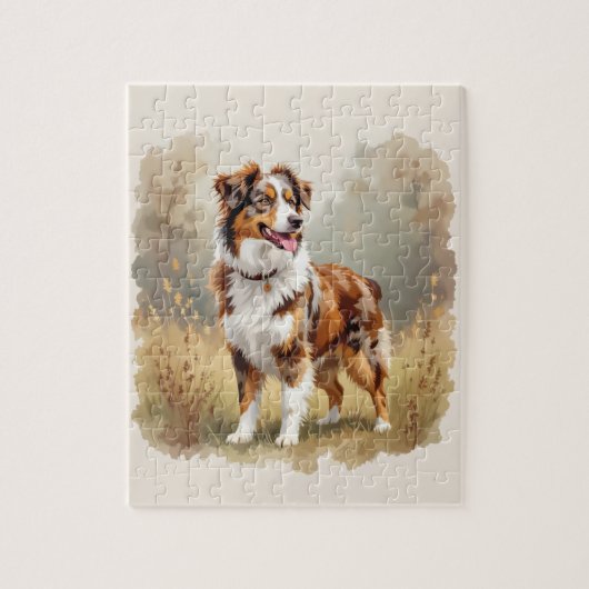 Australian Shepherd Dog Red Merle Aussie Puzzle (Vertikal)
