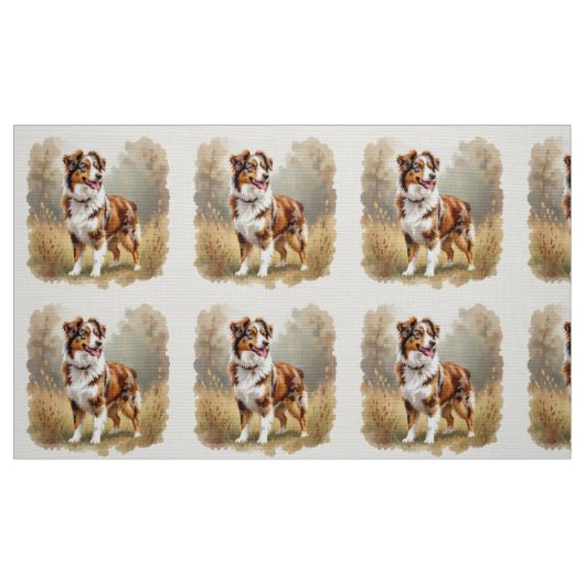 Australian Shepherd Dog Red Merle Aussie Stoff (Fat Quarter (45,7 x 55,9 cm))