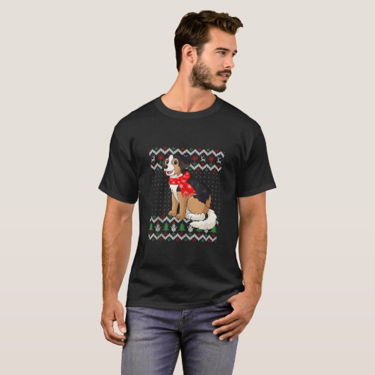 Australian Shepherd Dog Santa Christmas Matching P T-Shirt (Vorne ganz)