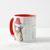Australian Shepherd Dog Santa Christmas Tasse (Vorderseite Links)