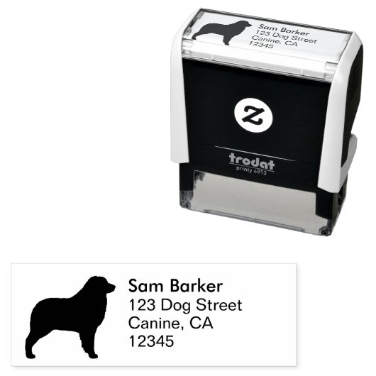 Australian Shepherd Dog Silhouette Rücksendeadress Permastempel (Beispiel)