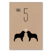 Australian Shepherd Dog Silhouetten Wedding Tischnummer (Rückseite)