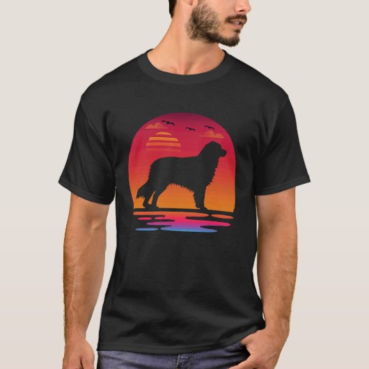 australian shepherd dog sunset Silhouette T-Shirt (Vorderseite)