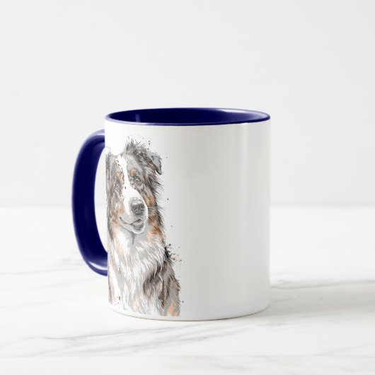 Australian Shepherd Dog Tasse (Vorderseite Links)