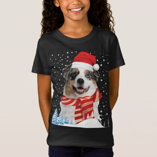 Australian Shepherd Dog Ugly Christmas Sweater Fun T-Shirt (Vorderseite)