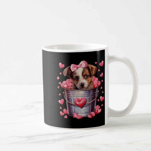 Australian Shepherd Dog Valentines Puppy Love Hear Kaffeetasse (Rechts)