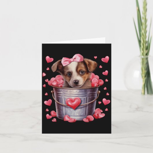 Australian Shepherd Dog Valentines Puppy Love Hear Karte (Vorderseite)