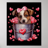 Australian Shepherd Dog Valentines Puppy Love Hear Poster (Vorne)