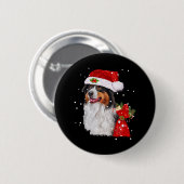 Australian Shepherd Dog Weihnachtsmannmütze Weihna Button (Vorne & Hinten)