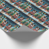 Australian Shepherd Dogs Christmas Snow Holiday Geschenkpapier (Ecke)