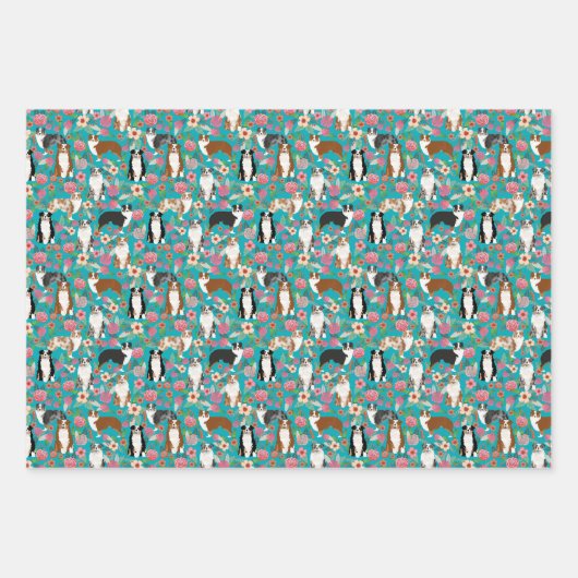 Australian Shepherd Dogs Geschenkpapier Set (Vorderseite 2)