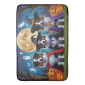 Australian Shepherd Dogs Pumpkin Halloween Funny Badematte (Vorderseite Vertikal)