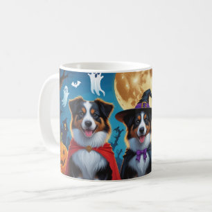 Australian Shepherd Dogs Pumpkin Halloween Funny Kaffeetasse