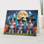 Australian Shepherd Dogs Pumpkin Halloween Funny Karte (Vorderseite)