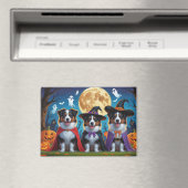 Australian Shepherd Dogs Pumpkin Halloween Funny Magnet (In Situ (Geschirrspüler))