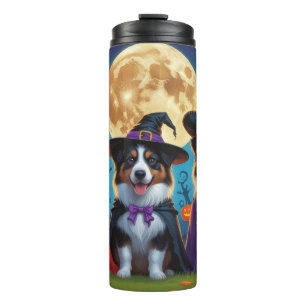 Australian Shepherd Dogs Pumpkin Halloween Funny Thermosbecher