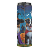 Australian Shepherd Dogs Pumpkin Halloween Funny Thermosbecher (Rückseite)