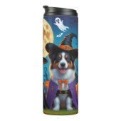 Australian Shepherd Dogs Pumpkin Halloween Funny Thermosbecher (Nach rechts gedreht)