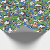 Australian Shepherd Dogs Tropical Blätter Geschenkpapier (Ecke)