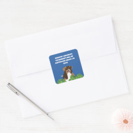 Australian Shepherd Dogs Tropical Blätter Quadratischer Aufkleber