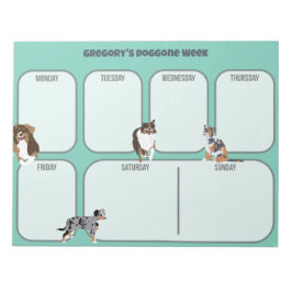 Australian Shepherd Dogs Weekly Planner Notizblock