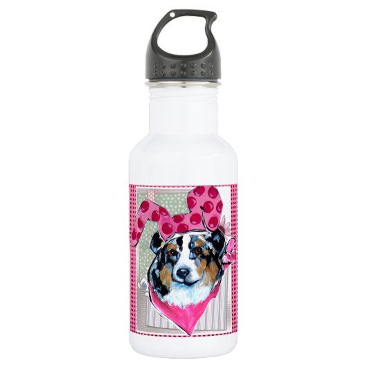 AUSTRALIAN SHEPHERD EDELSTAHLFLASCHE (Vorderseite)