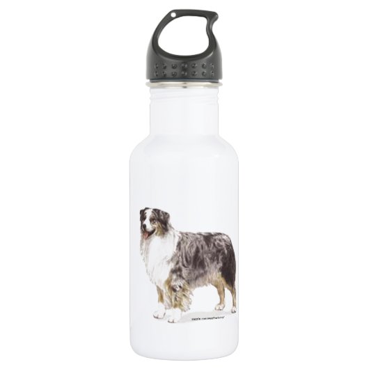 Australian Shepherd Edelstahlflasche (Vorderseite)