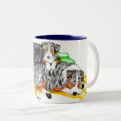 Australian Shepherd Family Nickerchen Tasse (VorderseiteRechts)