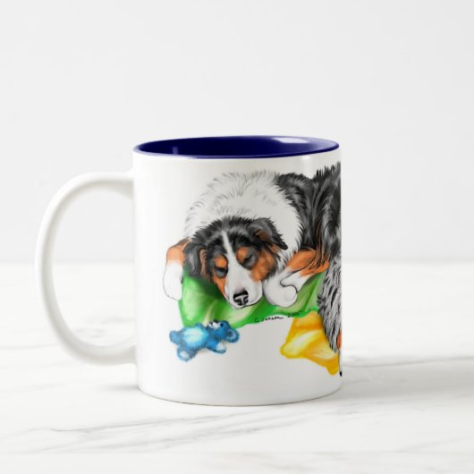 Australian Shepherd Family Nickerchen Tasse (Links)