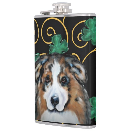 Australian Shepherd Flachmann (Links)