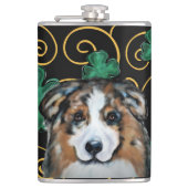 Australian Shepherd Flachmann (Vorderseite)