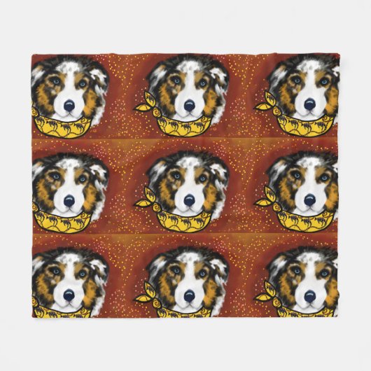 AUSTRALIAN SHEPHERD FLEECEDECKE (Vorderseite (Horizontal))