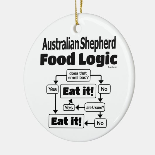 Australian Shepherd Food Logic Keramik Ornament (Links)