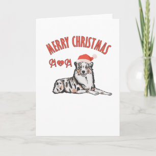 Australian Shepherd Frohe Weihnachten Mama Karte