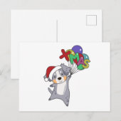 Australian Shepherd Frohe Weihnachts Winter Postkarte (Vorne/Hinten)