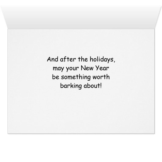 Australian Shepherd Funny Christmas Dog with Tree (Innenansicht Horizontal (Unten))