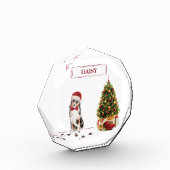 Australian Shepherd Funny Christmas Dog with Tree Fotoblock (Links)