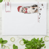 Australian Shepherd Funny Christmas Dog with Tree Geschirrtuch (Gefaltet)