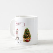 Australian Shepherd Funny Christmas Dog with Tree Kaffeetasse (Vorderseite Links)