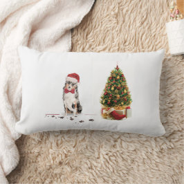 Australian Shepherd Funny Christmas Dog with Tree Lendenkissen